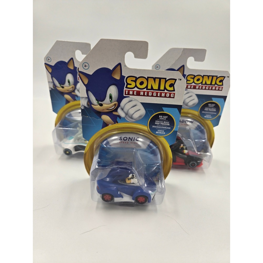 Jakks Pacific Sonic The Hedgehog Die-cast Shadow Silver Sonic Car LOT NIB NEW
